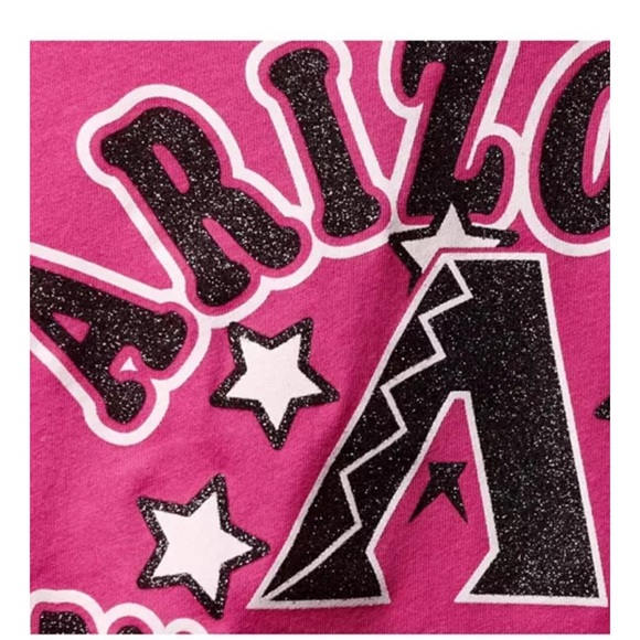 Big Girls Pink Arizona Diamondbacks Jersey Stars V-Neck T-shirt  New Era - Picture 3 of 6